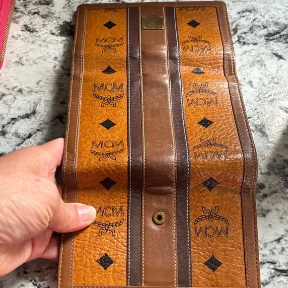 MCM Cognac and Dark Brown Leather Wallet - EUC - Picture 10 of 16